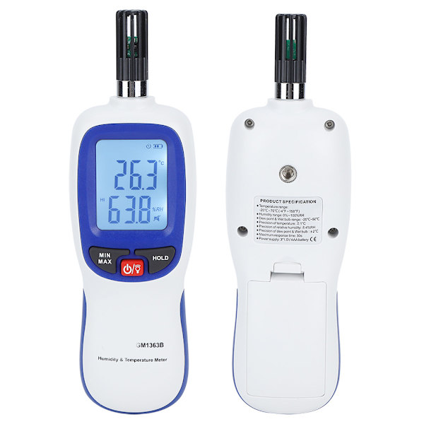 Bærbar digital termohygrometer LCD mini temperatur- og fugtighedsmåler til industri og landbrug