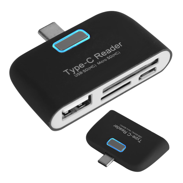 Aluminiumlegering Typ C TF Minneskortläsare till USB OTG Hub Adapter för Macbook Phone Tablet