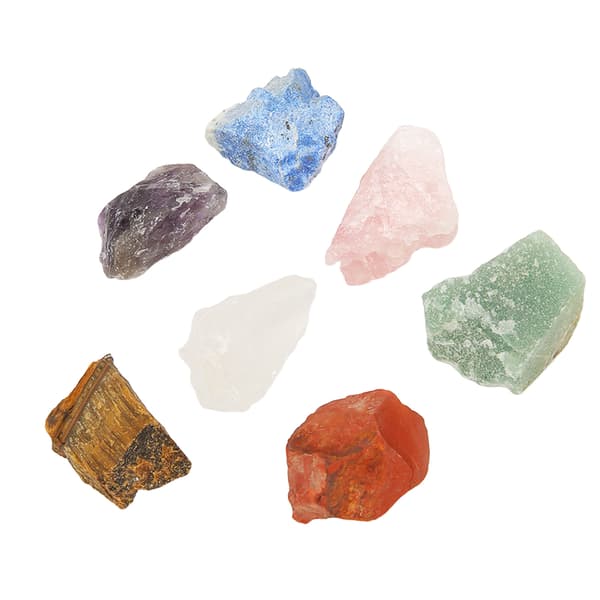 7 st Chakra Stenar Set 7 Färger Färgglada Råa Chakra Stenar Kristallstenar Set för Healing Meditation