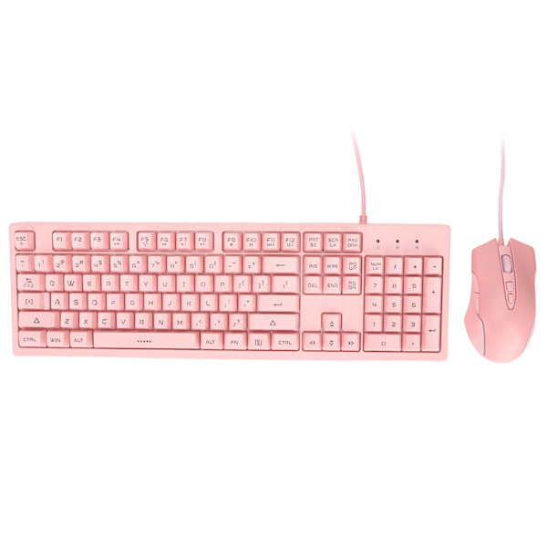 Trådløs tastatur- og musekombination ergonomisk vandtæt design RGB 6 niveauer DPI justerbart computertilbehør