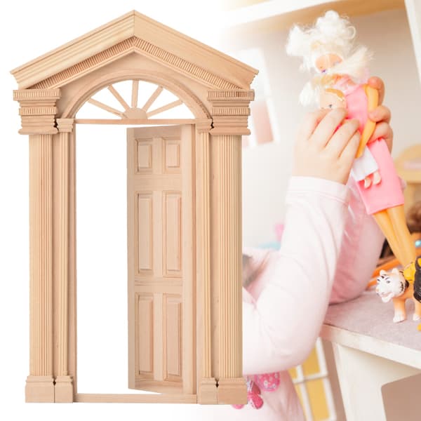 1:12 Dukkehus Mini Træ Steepletop Dør til Dukker DIY Dukkehus Møbler Tilbehør