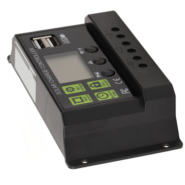 Solar ladekontroller PWM digitalt display selvtest solcellepanel intelligent regulator 30A