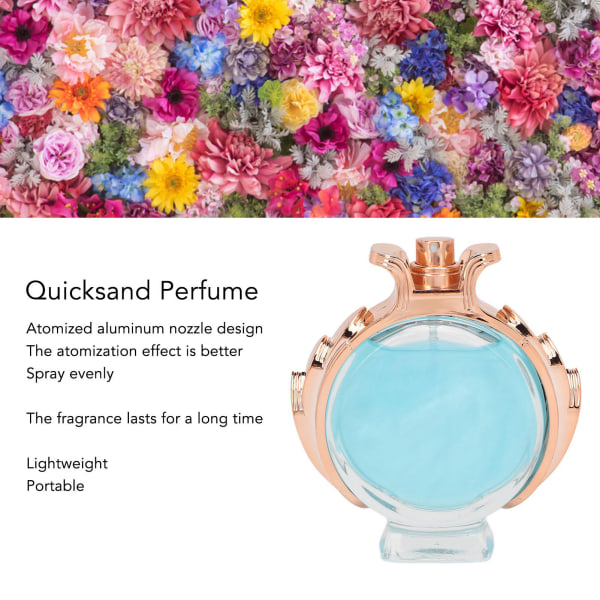 90ml Quicksand Parfyme Lett Duft Langvarig Bærbar Aromaterapi Glitrende Parfyme Blå