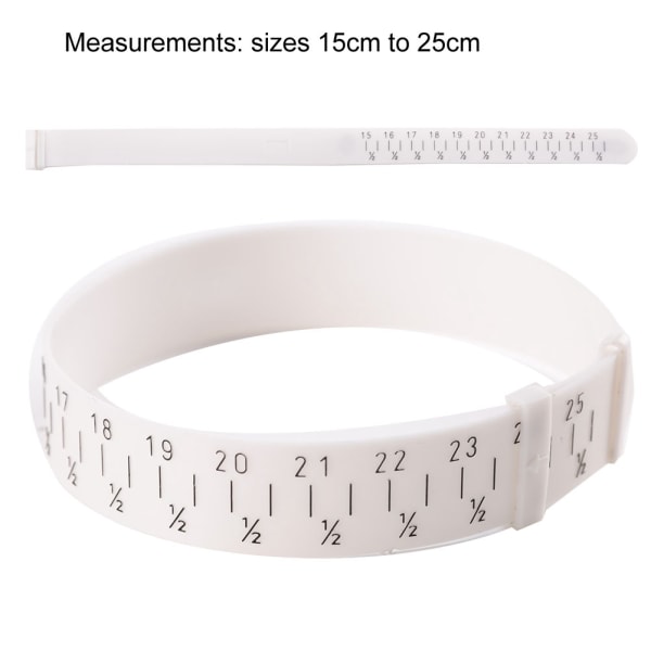 Plastarmband Armband Gauge Sizer Smycken Mät handledsstorlek Verktyg 15-25cm