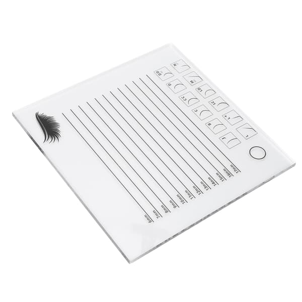 20x20cm Vippeextensions Plastbrett Klar Skala Gjennomsiktig Vippeextensionsholder Vaskbart PP Stort Vippebrett