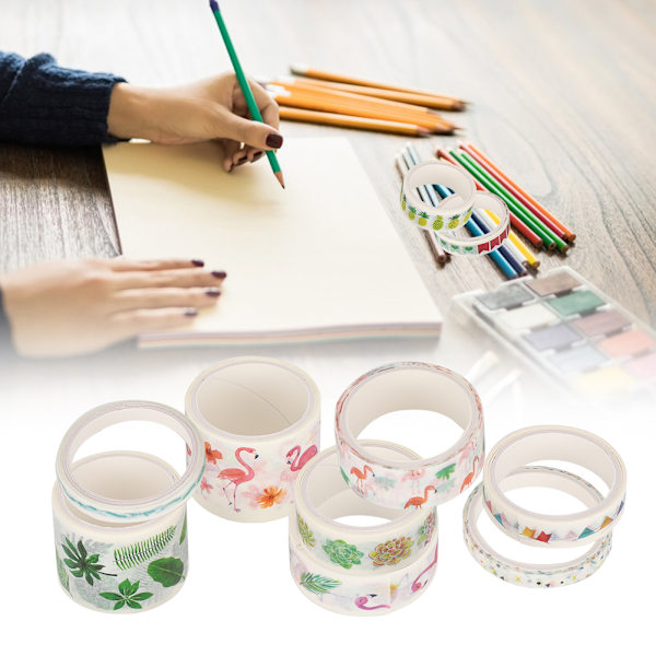2 laatikkoa Washi-tarroja Teippi itseliimautuva unelma Flamingo-kuvio DIY-askartelukoriste HS18-088