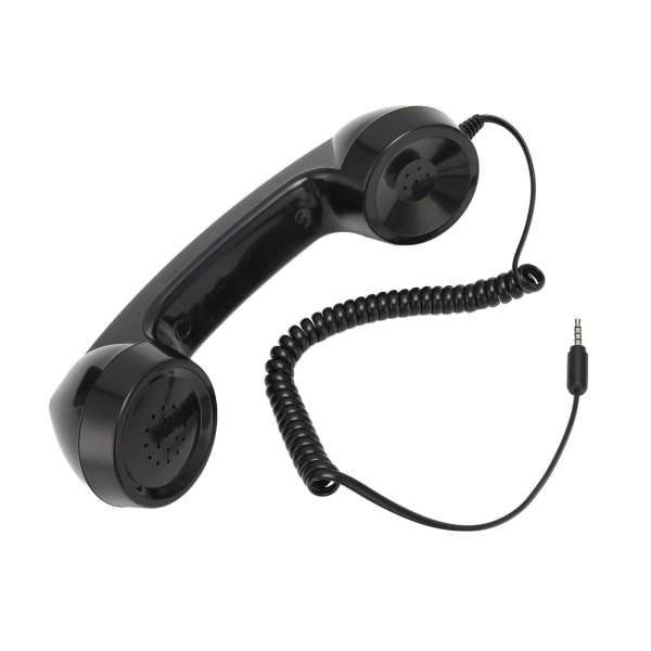 Retro telefonhåndsæt Multifunktion Strålingssikker håndholdt mobiltelefonmodtager til mobiltelefoner Computere Sort Black