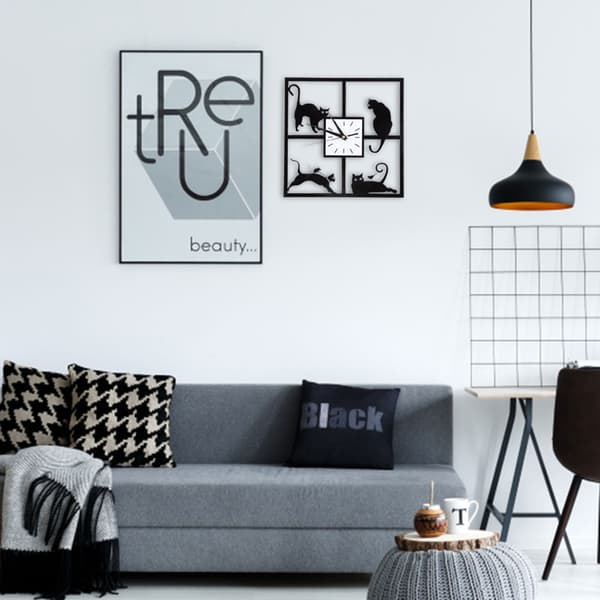 Modern Tyst Väggklocka Icke Tickande Silver Aluminiumram Glasskydd Dekorativ för Sovrum