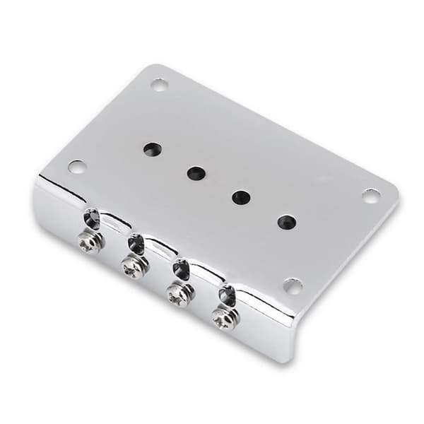 4-strängad fast stall Ersättningsdelar för Cigarbox Elgitarrer Bas Ukulele (Silver)