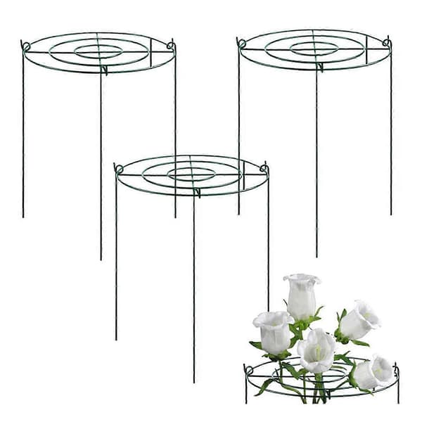 6 Sets Peony Support, Grow Through Arches with 4 Legs, Plant Support, Strong Flower Support Ring JH4 Green