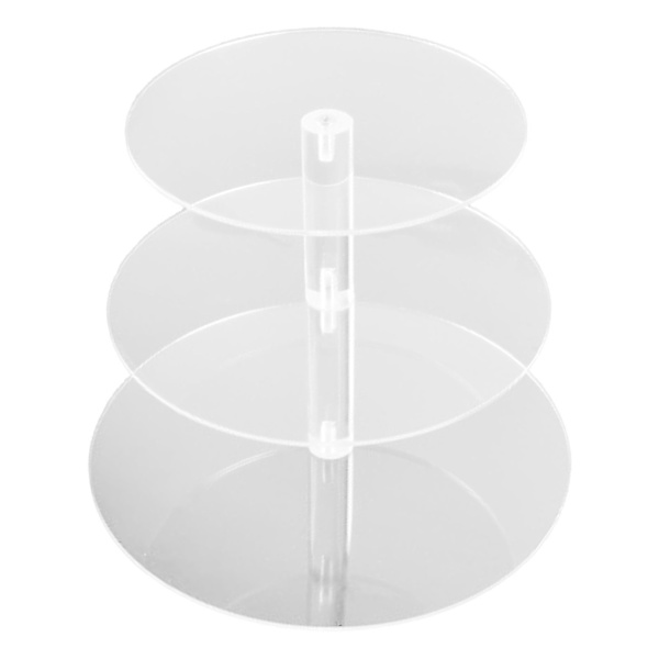 Cupcake-ställ med flera runda nivåer, transparent akryl, hög stabilitet, cupcake-torn för visning, servering, fest, 3 nivåer