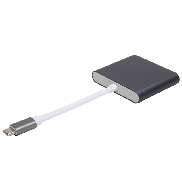 USB C-adapter 3.1 3-i-1 Hub-konverter Dock High Definition Multimedia Interface 4K Sort Grå