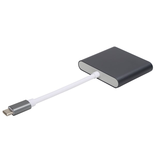 USB C-adapter 3.1 3 i 1 Hub-konverter Dock High Definition Multimedia Interface 4K Svart Grå