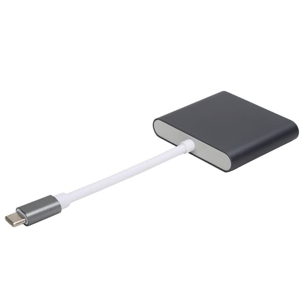 USB C-adapter 3.1 3-i-1-hub-omvandlare docka High Definition Multimedia Interface 4K Svart Grå