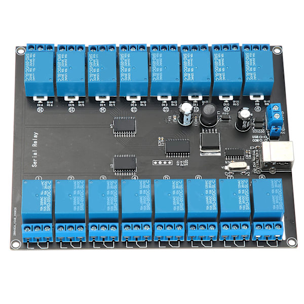 Relæmodul 16-kanals 936V USB-styret SPDT-switch-relæmodul optoisoleret kort