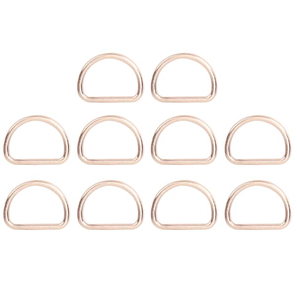15mm 10 st D-ringar Justerbar ögla Legering d-ring för väska Kläder Bälte Rem Webb (guld)