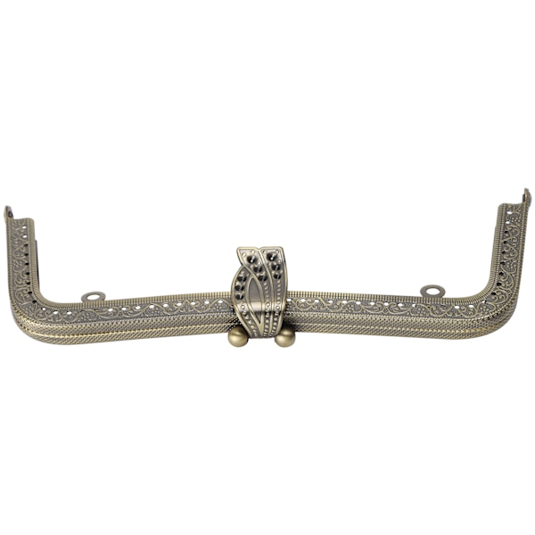 Metallveske Ramme DIY Kyss Clasp Lås Retro Preget Håndtak Maskinvare Tilbehør 20cmBronse B01-027—00476