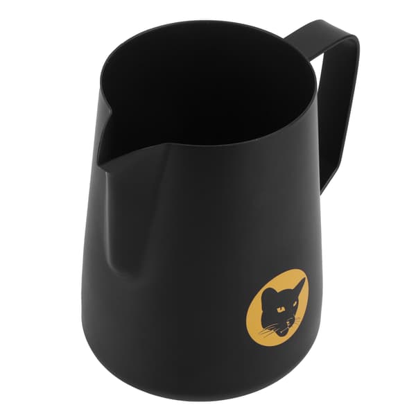 600 ml kaffekop, krus, multifunktionel 304 rustfrit stål mælkeskumningskande, sort