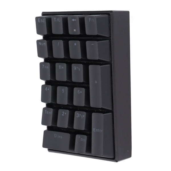 Kablet tastatur med trin i tastaturet Fadeless Holdbar baggrundsbelyst LED-mekanisk tastatur med 21 taster, rødt skaft