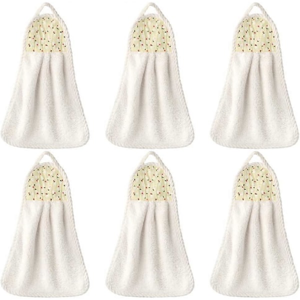 St Hängande Handdukar Korall Fleece Handduk Vattenabsorption Handduk för Hem Kök Badrum Beige
