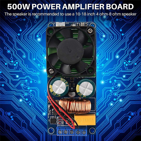 IRS2092S Klasse D HIFI Mono Digital Effektforstærker Board 500W 58-70V