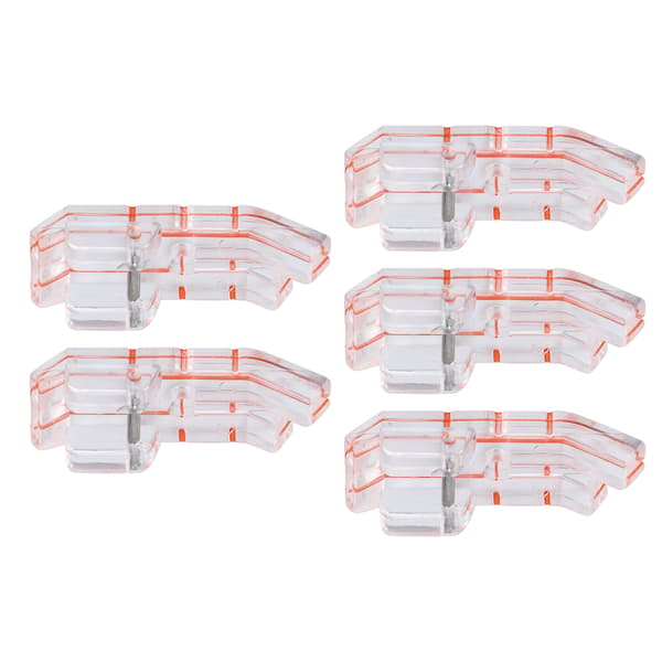 5 stk. parallelsting trykfod i klar plast til husholdningssymaskiner