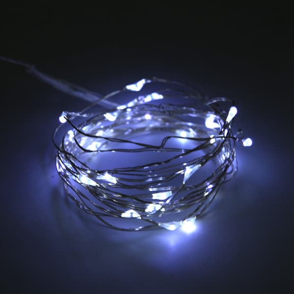 USB koppartråd LED-ljusslinga festlig ljusprydnad med fjärrkontroll vit 3 meter