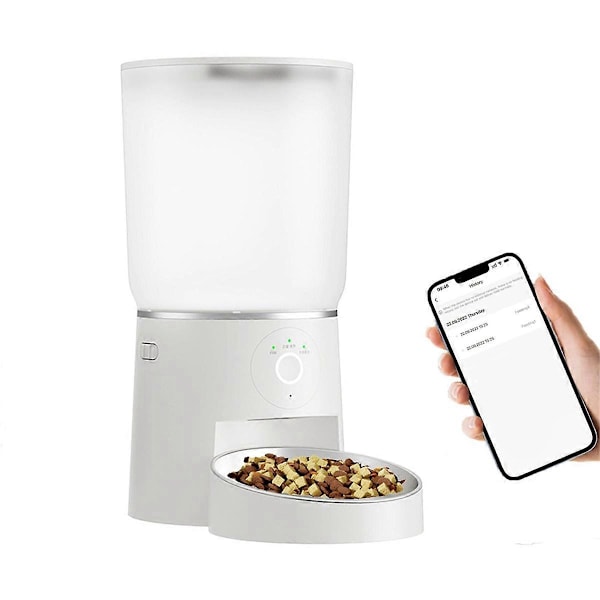 APP-styret automatisk foderautomat til kæledyr, 4,2L 2,4G WiFi-aktiveret foderautomat B