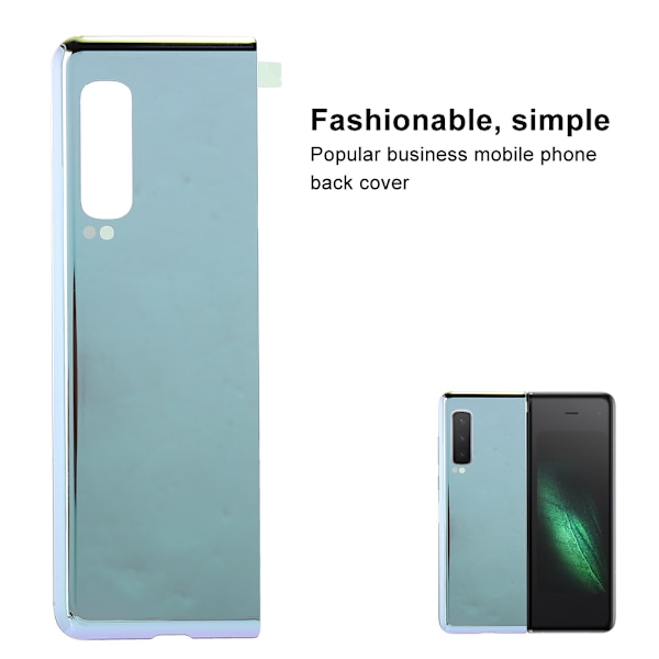 Tyylikäs ja yksinkertainen matkapuhelimen akun lasinen takakansi, takakotelon vaihto Samsung Fold F900 F900F F900U -puhelimeen, hopea