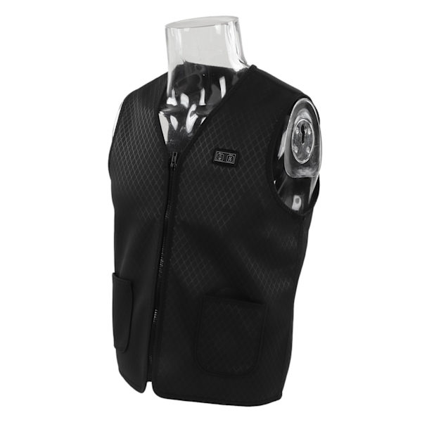 Oppvarmet vest for kvinner og menn, rask oppvarming, 3 nivåer justering, 9 oppvarmingssoner, vaskbar elektrisk oppvarmet vest for utendørs XXXL