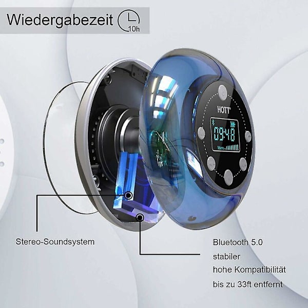 Vanntett Bluetooth 5.0 dusjhøyttaler - Trådløs baderommusikk