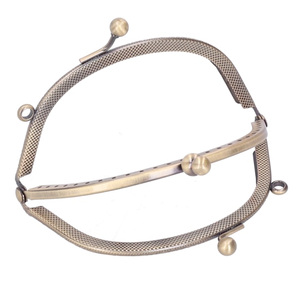 Metallisk plånboksram halvrund präglad retro dubbelring antik mässingshandtag 10,5 cm