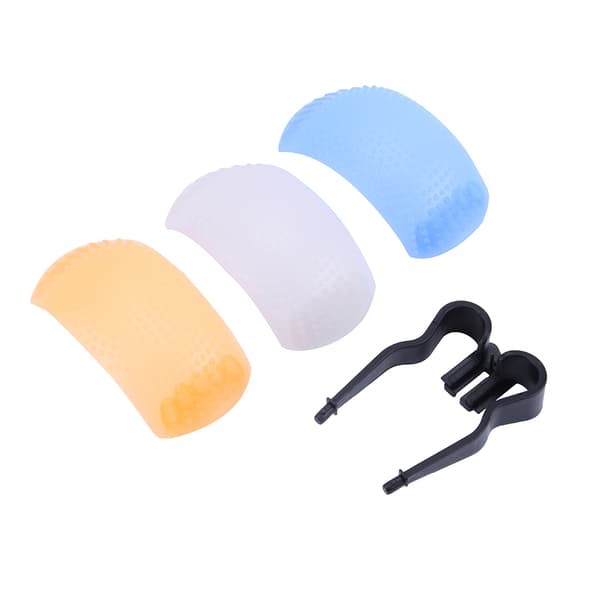 3-i-1 DSLR SLR Kamera Pop-up Flash Diffuser Cover - 3 Farver