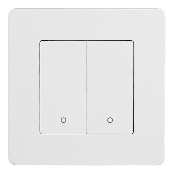 Smart ljusströmbrytare för Zigbee 2-gängs timing dimning omvänd dubbelkontroll Smart Switch Panel AC100-240V Vit