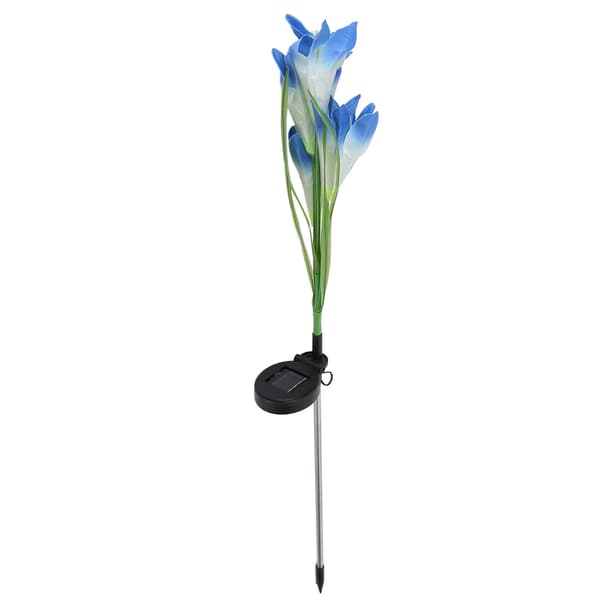 Solcelledrevne blomsterlys Vanntette utendørs solcellehagelys for hage, uteplass, bakgård (blåhvit)
