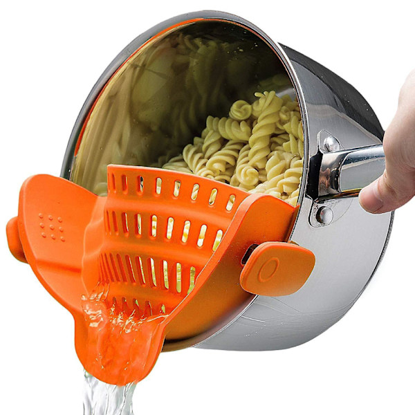 Silikon Clip-On Si Strainer til Gryder og Pander Pasta og Mad Si til Kød Grøntsager og Frugt Køkken Si