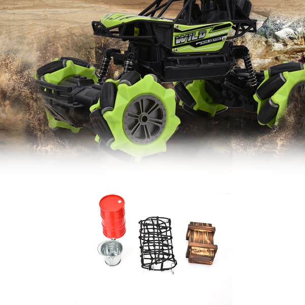 Bagagenet Oliedunk Trækasse Metalspand Sæt Passer til KM2 D90 SCX10 90046 RC Bil (Sort)