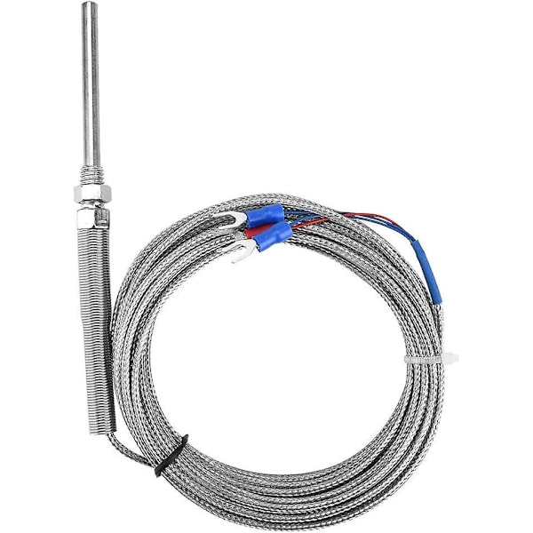 M8 Gevind PT100 Termoelement - 50mm Platin Modstand Termoelement Probe Temperatur Probe Ledning 0-400℃(5M)