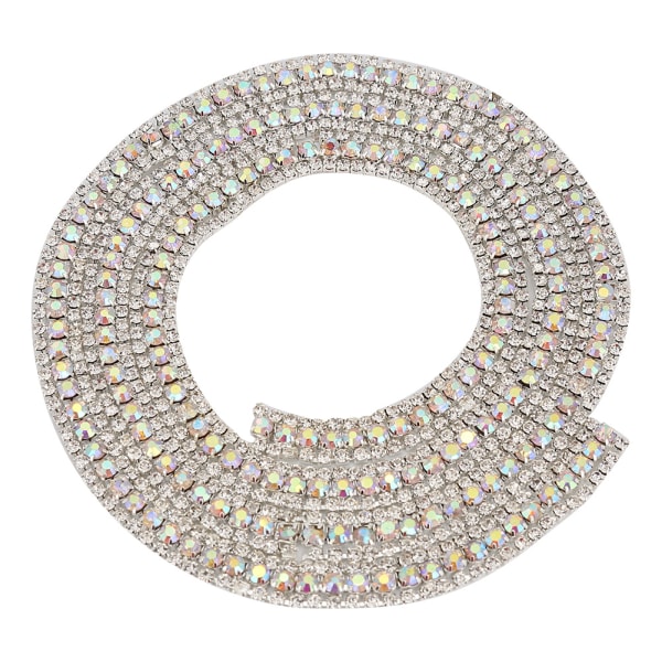 3 rader Diamond Mesh Wrap Roll Sparkle Crystal Rhinestone Ribbon Decoration (silver)