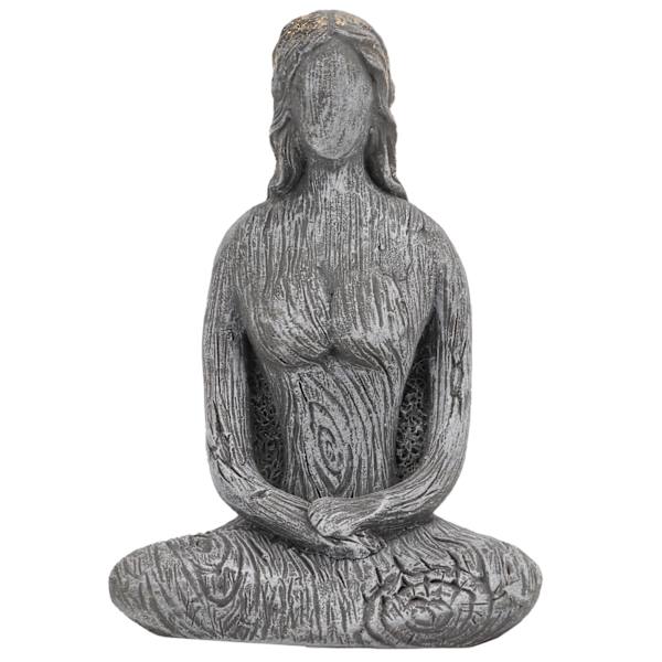 Yoga Pose Statue Syntetisk Harpiks Enkelt Rustikk Meditasjonsfigur for Hjemmedekorasjon Ornament Yoga Studios GaveGrå