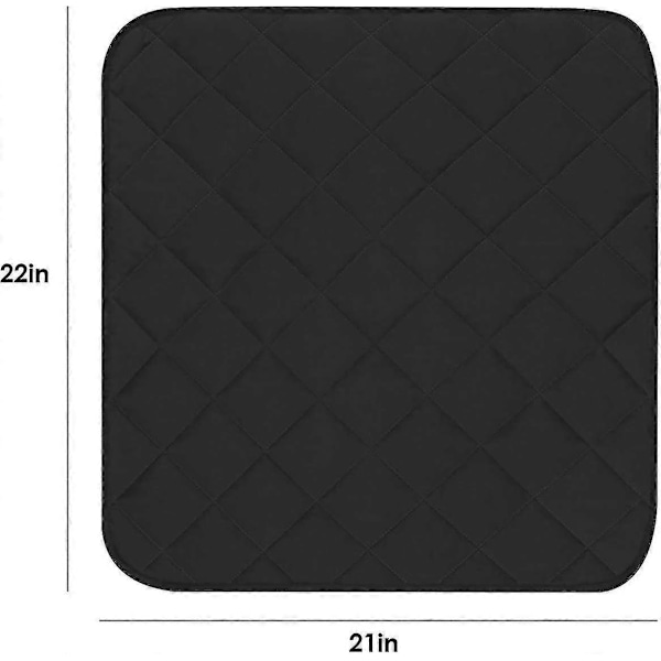 2 st Inkontinens Stolsdyna Tvättbar Vattentät Sits Skyddsdynor Halkfri Absorberande Tvättbar Inkontinensdyna 22 X 21 Svart