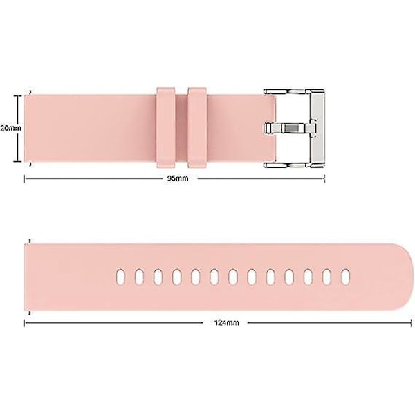 Silikone Quick Release Smartwatch Rem, Grøn og Pink, 20mm