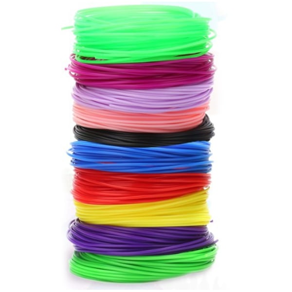 20 ruller 3D Pen Filament PLA 10,9yd Længde Assorterede Farver Udjævning Sikker 3D Pen Filament Refills til udskiftning
