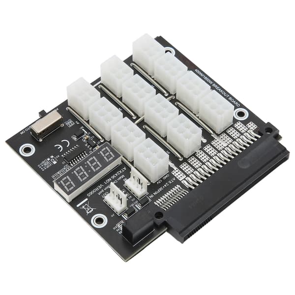 Mining PSU strømforsyningskort 12 PCIe-porte 6Pin 12 Amp/2400 Watt LED voltmeter display GPU Mining Board til Dell