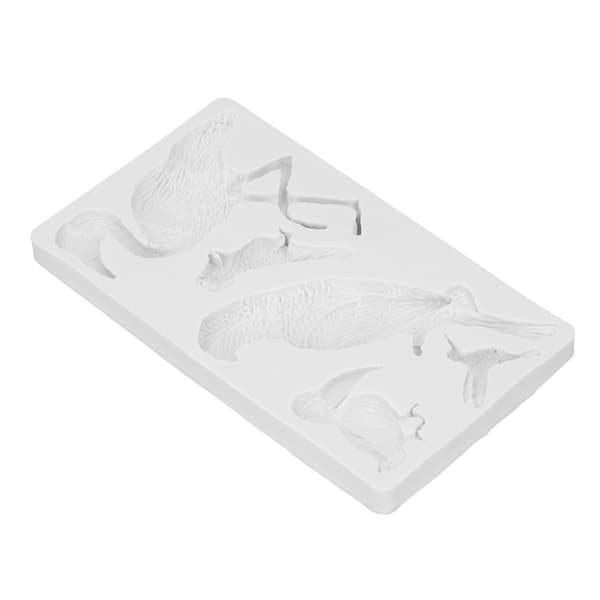 Silikonform Grå Fugleform Myk Elastisk Enkel Demoulding Silikon Bakeform for DIY Kaker Brød Mousser Sjokolade