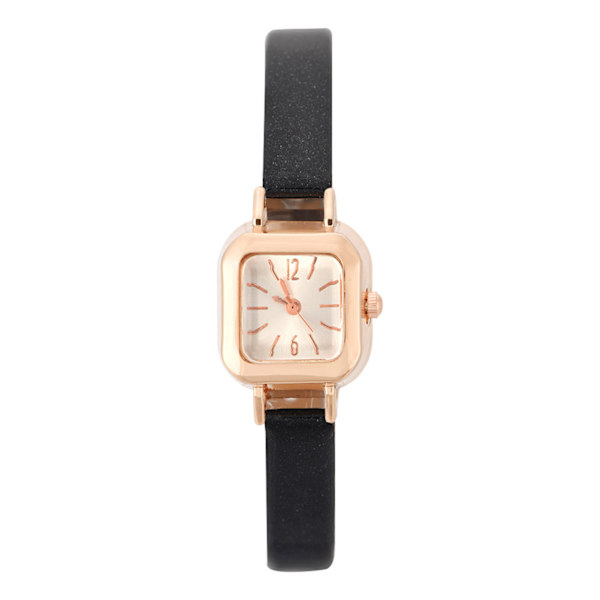 Moderigtigt Kvarts-armbåndsur med analog PU-rem (sort)