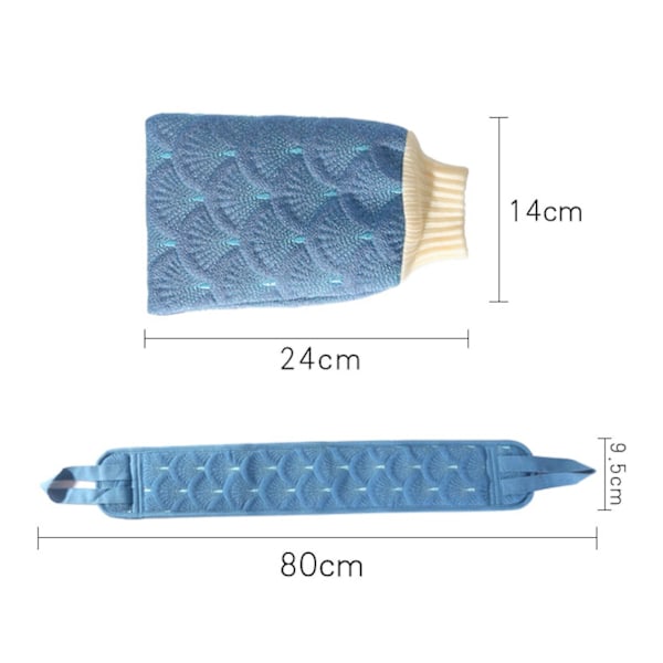 Eksfolierende Dusj Badehansker Ryggskrubber Sett, Eksfolierende Kroppsskrubber Nylon Ryggvasker, Skrubbehansker for Hud Trekkstropp Vaskeklut