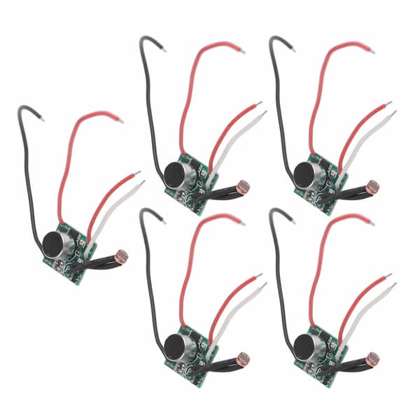 5 stk. Lydkontrollbrytermodul Solcellelys Sensormodul Kretskort DC 3V‑30V