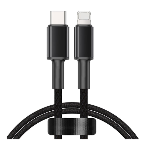 Puhelimen latauskaapeli, nopea lataus, PD 20 W, iPhone 12 Prolle, 2 m / 6,6 jalkaa, musta