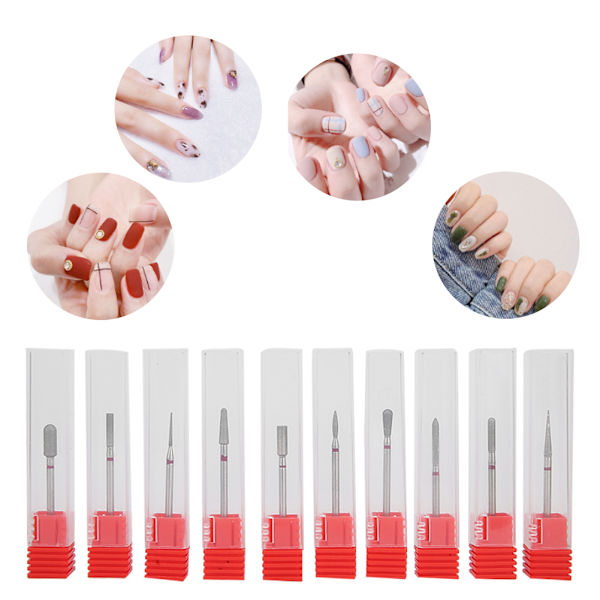 10 st Nagelborr Nagelpolering Burr Manikyr Pedikyr Tillbehörsverktyg Set Typ B
